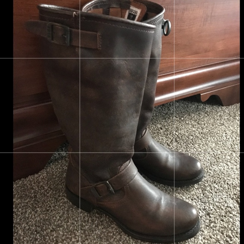 Frye Veronica Slouch Brown Leather Boots